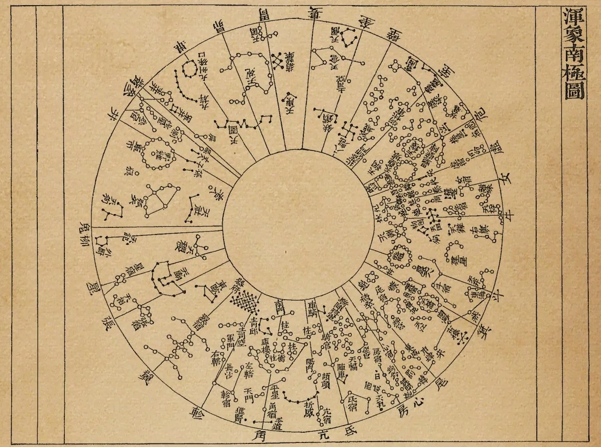 Su Song south-polar star map, 1092, shown as an archival reference