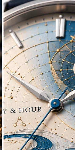 天机 dial — constellation lines meet in balance